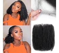 Afro Kinkys Bulk Human Hair 3 Bundles 150g Natural Black Marley Twist Braiding Hair Mini Twist Afro Kinky-Curly Human Hair Bulk for Dreadlock Extensions/Repair Locs (1B#, 8 Inch (Pack of 3))