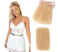 Afro Kinkys Bulk Human Hair 30g/pack for Dreadlock Making Micro Locs Twist Braiding Dreadlocks Extensions 1 Pack Locs Repair Mini Twists (18inch 613# Blonde)