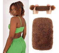 Afro Kinkys Bulk Human Hair 30g/pack for Dreadlock Making Micro Locs Twist Braiding Dreadlocks Extensions 1 Pack Locs Repair Mini Twists (18inch 30# Light Brown)