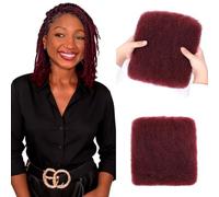 Afro Kinkys Bulk Human Hair 30g/pack for Dreadlock Making Micro Locs Twist Braiding Dreadlocks Extensions 1 Pack Locs Repair Mini Twists (18inch 99J# Wine Red)