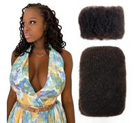 Afro Kinkys Bulk Human Hair 30g/pack for Dreadlock Making Micro Locs Twist Braiding Dreadlocks Extensions 1 Pack Locs Repair Mini Twists (18inch 2# Black Brown)
