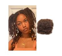 Afro Kinkys Bulk Human Hair #4 Brown Hair Bundles for Mini Twist, Braiding, Loc Extensions & Crochet(6inches)