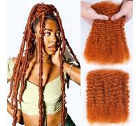 Afro Kinkys Bulk Human Hair 50g/Pack for Mini Twist, Braiding for Dreadlocks, Loc Repair, Twists, Dreadlock Extensions Ginger Orange Human Braiding Hair #350 12 Inch