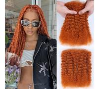 Afro Kinkys Bulk Human Hair 50g/Pack for Mini Twist, Braiding Hair for Dreadlocks, Loc Repair, Twists, Dreadlock Extensions Ginger Orange Human Braiding Hair #350 18 Inch