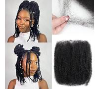 Afro Kinkys Bulk Human Hair for Dreadlock Extensions 3 Packs 150g/Pack Mini Twist Braiding Hair 4C Afro Kinky-Curly Human Hair Springy Twist for Repair Locs (1B#, 10 Inch (Pack of 1))