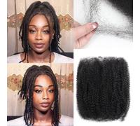Afro Kinkys Bulk Human Hair for Dreadlock Extensions 3 Packs 150g/Pack Mini Twist Braiding Hair 4C Afro Kinky-Curly Human Hair Springy Twist for Repair Locs (1B#, 12 Inch (Pack of 3))