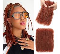 Afro Kinkys Bulk Human Hair for Dreadlock Extensions 3 Packs 150g/Pack Mini Twist Braiding Hair 4C Afro Kinky-Curly Human Hair Springy Twist for Repair Locs (350#, 12 Inch (Pack of 1))