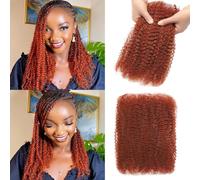 Afro Kinkys Bulk Human Hair for Dreadlock Extensions 3 Packs 150g/Pack Mini Twist Braiding Hair 4C Afro Kinky-Curly Human Hair Springy Twist for Repair Locs (350#, 14 Inch (Pack of 1))