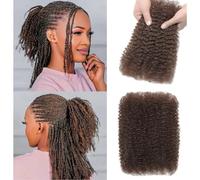 Afro Kinkys Bulk Human Hair for Dreadlock Extensions 3 Packs 150g/Pack Mini Twist Braiding Hair 4C Afro Kinky-Curly Human Hair Springy Twist for Repair Locs (4#, 12 Inch (Pack of 1))