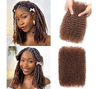 Afro Kinkys Bulk Human Hair for Dreadlock Extensions 3 Packs 150g/Pack Mini Twist Braiding Hair 4C Afro Kinky-Curly Human Hair Springy Twist for Repair Locs (30#, 12 Inch (Pack of 1))