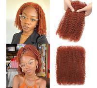 Afro Kinkys Bulk Human Hair for Dreadlock Extensions Mini Twist Braiding Hair 4C Afro Kinky-Curly Human Hair Springy Twist for Repair Locs (350#, 10 Inch (Pack of 1))