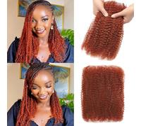 Afro Kinkys Bulk Human Hair for Dreadlock Extensions Mini Twist Braiding Hair 4C Afro Kinky-Curly Human Hair Springy Twist for Repair Locs (350#, 14 Inch (Pack of 1))