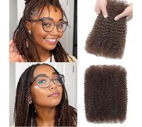 Afro Kinkys Bulk Human Hair for Dreadlock Extensions Mini Twist Braiding Hair 4C Afro Kinky-Curly Human Hair Springy Twist for Repair Locs (4#, 10 Inch (Pack of 1))