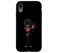 Afro Man Rock Hand Sign Retro Cool Character Graphic Funky Case for iPhone XR