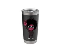 Afro Man Rock Hand Sign Retro Cool Character Graphic Funky Stainless Steel Insulated Tumbler