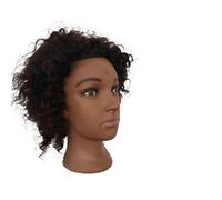 Afro Mannequin Head Human Hair Traininghead Styling Head Braid Hair Dolls Head for Practicing Cornrows and Braids(Black)