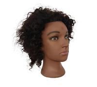 Afro Mannequin Head Human Hair Traininghead Styling Head Braid Hair Dolls Head for Practicing Cornrows and Braids(Only ONE Head)