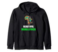 Afro Mom, Proud Black Mother, Beautiful African Mama Zip Hoodie