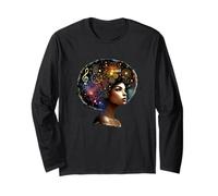 Afro Musical Cosmic Geometric Woman Art Long Sleeve T-Shirt