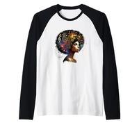 Afro Musical Cosmic Geometric Woman Art Raglan Baseball Tee