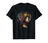 Afro Musical Cosmic Geometric Woman Art T-Shirt