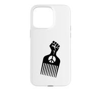 Afro Pick Raised Fist Peace Sign Black Pride Symbol Case for iPhone 15 Pro Max