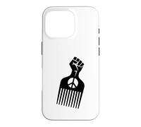 Afro Pick Raised Fist Peace Sign Black Pride Symbol Case for iPhone 16 Pro