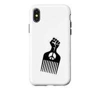 Afro Pick Raised Fist Peace Sign Black Pride Symbol Case for iPhone X/XS