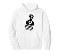 Afro Pick Raised Fist Peace Sign Black Pride Symbol Pullover Hoodie
