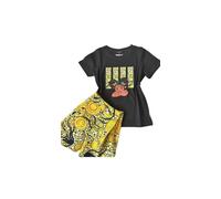 Afro Princess Ankara Set - Kids T-Shirt & Shorts Combo (Yellow, 12-13)