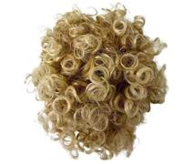 Afro Puff Bun Hairpiece Voluminous Curly Updo Multiple Colors Clip & Drawstring Design Synthetic Hair(Gold-T27/613#)