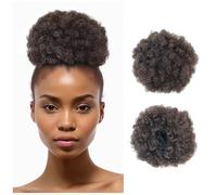 Afro Puff Drawstring Ponytail with Two Clips for Black Women Synthetic Curly Ponytail Bun Extension Hairpieces Updo Hair Extensions (Large, 4#)