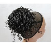 Afro Puff Kinky Coil Braided Drawstring Curly Hair Scrunchie Scrunchy, Hair Extension Ponytail Bun, Chignon, Clip In Hair Piece Updo, Hair do For Black African Caribbean Women, Black