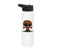 Afro Queen Black Woman African Roots Melanin Black History Stainless Steel Insulated Water Bottle