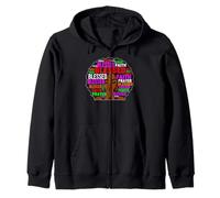 Afro Queen Blessed Faith Prayer Zip Hoodie