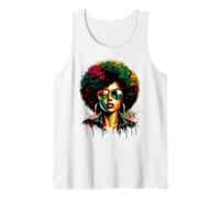 Afro Queen Melanin of Black Women Drips from Tank Top