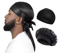 Afro Royalty Durag, Bonnet & Skull Cap Set - Premium Silky Satin 3-in-1 Hair Wrap for Men & Women | Wave Cap, Night Bonnet & Silky Durag for 360 Waves, Braids & Natural Hair