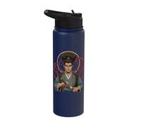 Afro Samurai Fighter Katana African Warrior Japanese Art Stainless Steel Insulated Water Bottle