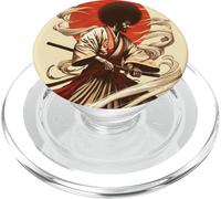 Afro Samurai - Japanese Black Warrior Illustration PopSockets PopGrip for MagSafe