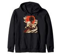 Afro Samurai - Japanese Black Warrior Illustration Zip Hoodie