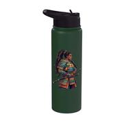 Afro Samurai Warrior Katana Japanese Anime Black Pride Stainless Steel Insulated Water Bottle