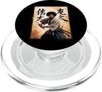 Afro Samurai Warrior with Katana Bold Powerful Art Women Men PopSockets PopGrip for MagSafe