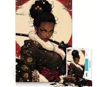 Afro Samurai Woman Poster for Adults 1000 Piece Puzzle Tension Relief Good Thick Enjoyable Challenge Xmas Santa Gift (38x52cm)