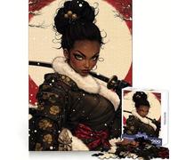 Afro Samurai Woman Poster for Adults 1000 Piece Puzzle Tension Relief Good Thick Enjoyable Challenge Xmas Santa Gift (38x52cm)