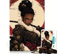 Afro Samurai Woman Poster Jigsaw Puzzles 1000 Pieces for Teenagers Brain Skill Smooth Connection Pattern Build Art Decor (50x75cm)