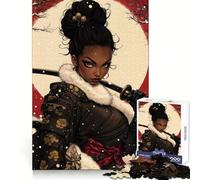 Afro Samurai Woman Poster Jigsaw Puzzles 1000 Pieces for Teenagers Brain Skill Smooth Connection Pattern Build Art Decor (50x75cm)