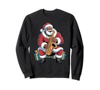 Afro Santa Saxophone African American Saxophonist Christmas Sweatshirt