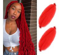 Afro Twist Hair 30 Inch 2 Packs Pre Foamed Elastic Afro Twist Hair for Soft Locs Hair Extensions 30 Inch Red No