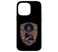 Afro Woman Black Cat African Art Melanin Queen Design Case for iPhone 14 Pro Max
