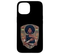 Afro Woman Black Cat African Art Melanin Queen Design Case for iPhone 15